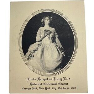 El Paso Philharmonic Courses by Miss Frieda Hempel Prog Mademoiselle Jenny Lind